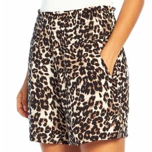 Three Dots Leopard Print Flowy Shorts